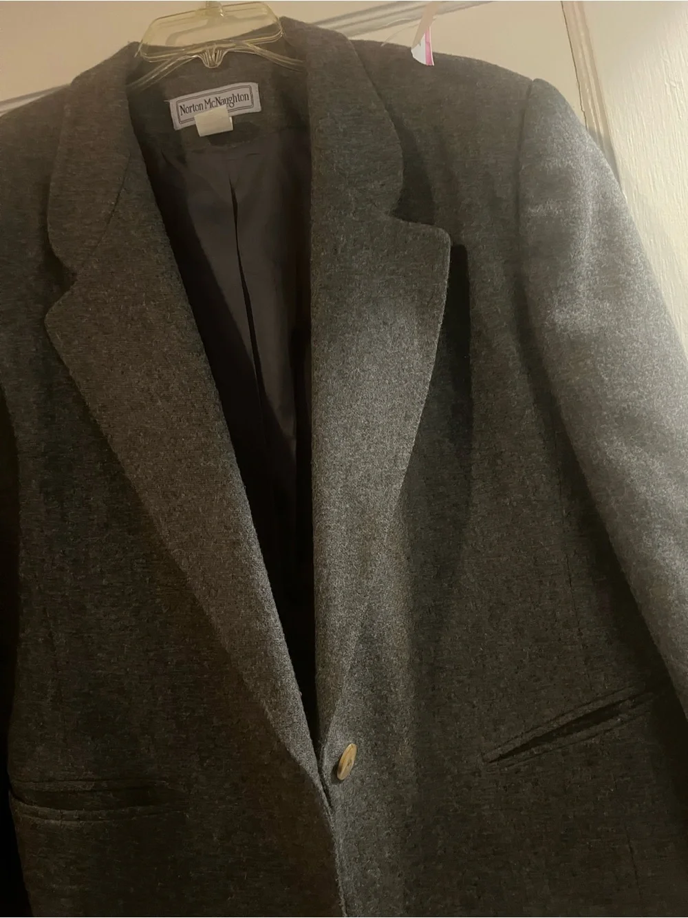 🖤 Vintage 90s Power Blazer Oversized Wool Shoulders Size 14/16 Office Siren